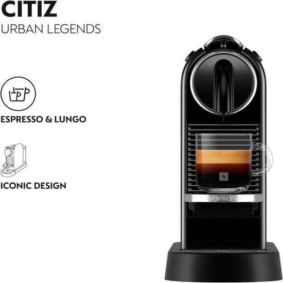 De'Longhi Nespresso Citiz EN167.B - Koffiecupmachine - Zwart