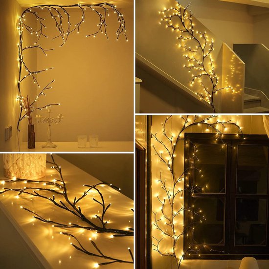 Prachtige LED Takkenrank Wandlamp -2meter lang 144 LED-lampen - Geschikt voor Binnen en Buiten - 8 – afbeelding 10