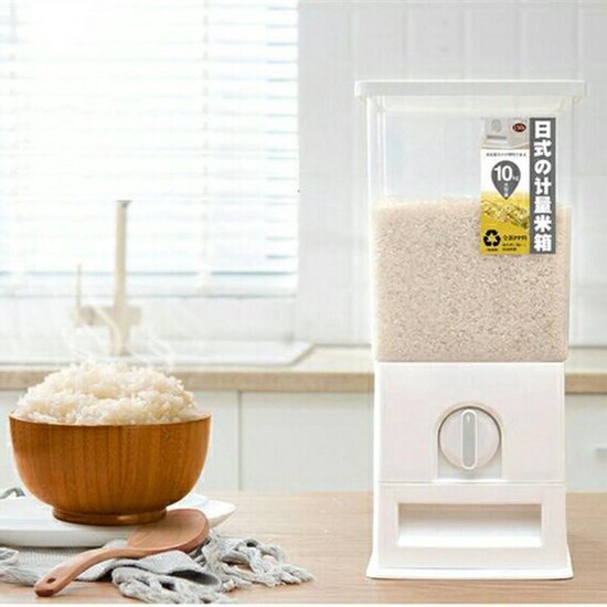 Japans Rijst/Granen Container/Dispenser/ Opbergdoos - 10KG inhoud - wit