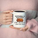 Friends mok wit keramiek - Happiness is Watching - Cadeau