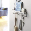 Sleutelrekje met magneet – 6 haakjes – RVS – Wit – 24,5 cm
