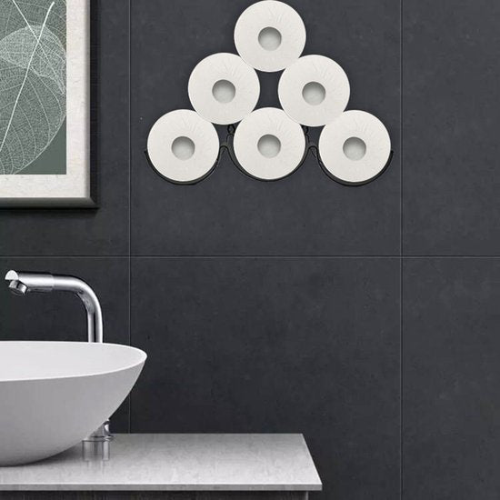 praktische toiletpapierhouder met golven ontwerp-muur decoratie -35*11.5*7.5CM-zwart