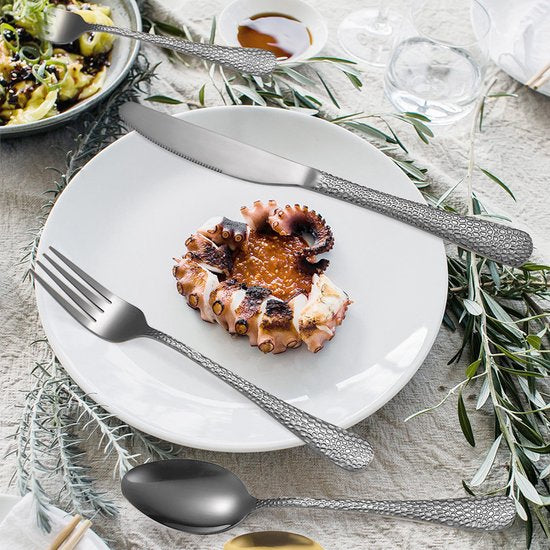 40-delige RVS Snakeskin bestekset voor 8 personen - zilver