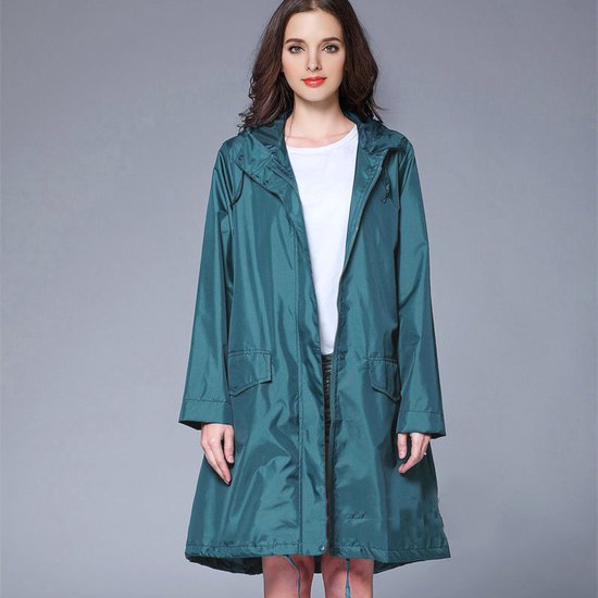 opvouwbare regenjas- waterdicht-met gratis draagtas- One Size- oceaanblauw