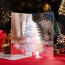 Unikorf 2x 3D-Kerstboom Pop-up Kaart - Magisch Blauw