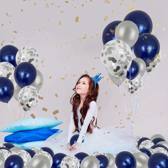 49-delig verjaardagset - Zwart, Wit, Blauw - Feestdecoratie