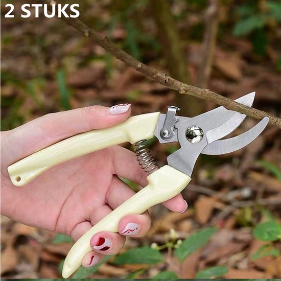 2x Professionele Ergonomische Tuinschaar - Roestvrij Staal