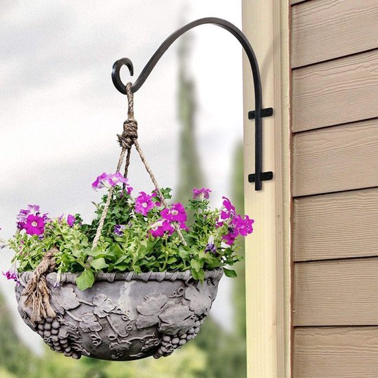 Elegant Wandgemonteerde Bloempothaak -Plantenstandaard - voor Tuin en Binnenruimtes- 33x16x5CM-zwart