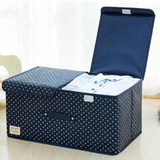 TDR-2 Stuks Opbergdoos voor kleding - 50x30x25cm - Marineblauw ( 2 Stuks )
