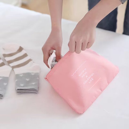 Unikorf 9-delige Reisopbergtassenset - Roze