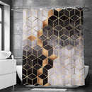 Waterdicht douchegordijn marmerpatroon 180x200CM zwart/goud