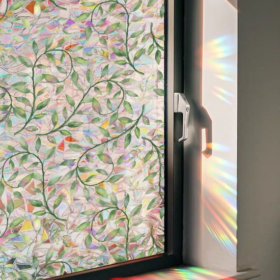 PVC glasfolie 40x100 cm - Bladpatroon, Zelfklevend & Privacy