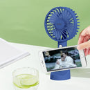 Draagbare Ventilator - oplaadbaar met USB - kan mobiel op voet plaatsen - perfect voor op op reis, buiten met warm weer - Diepzee Blauw