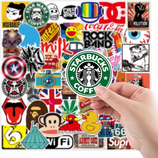 TDR - 200 stuks - hoogwaardige kwaliteit graffitistickers - waterdicht en weerbestendig - voor laptops, koffers, koelkasten, kleerkasten - waterdicht en weerbestendig.