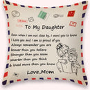TDR - Sierkussensloop - 45x45 cm  - leuk als cadeau voor moeder naar dochter -  "To my daughter"