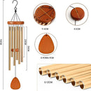 Waterdichte aluminium windgong voor buiten, goudkleurig, 65