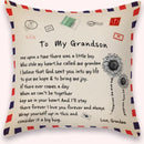 TDR - Sierkussensloop- 45x45 cm  - leuk als cadeau voor grootmoeder naar kleinzoon -  "To my grandson"