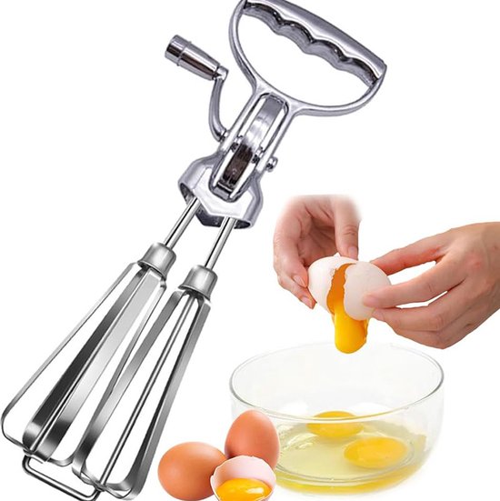 Handmixer met Zwengel – 31 cm – Zilver