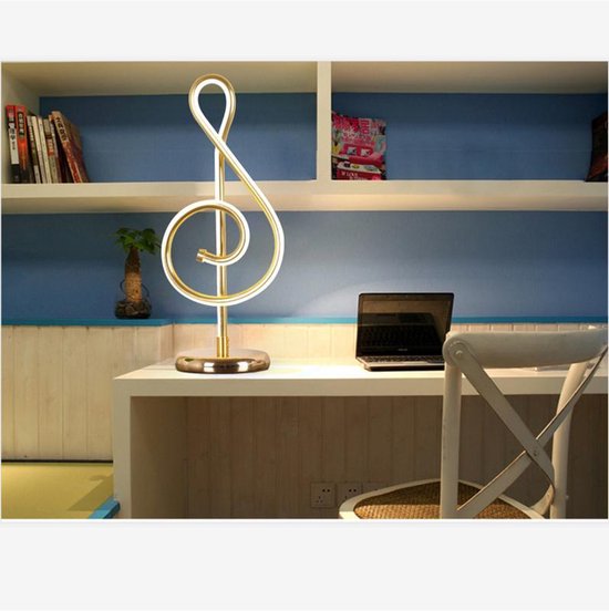 Minimalistische Bureaulamp Muzieknoot Goud