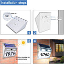 Solar Huisnummer Lamp – Wandlamp op Zonne-energie met Bewegingssensor – Buitenlamp met LED – Inclusief Cijfers – Weerbestendig – 4 Stuks