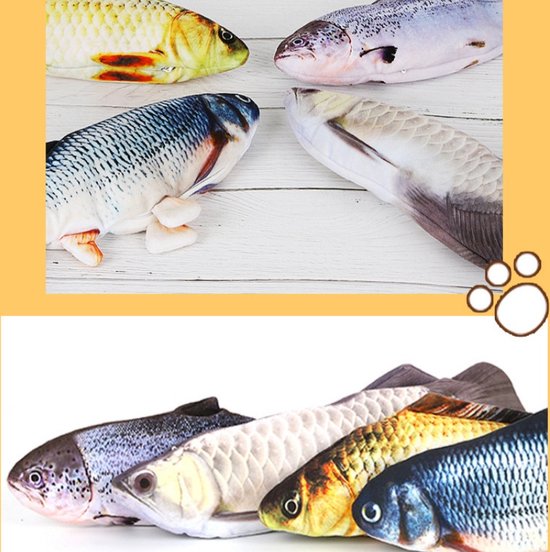 Realistische Visvormige Katten Speeltjes - Set van 10 Stuks