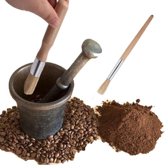 Koffiemachine Reinigingsset - 5-delig - Nylon Borstels - Houten Borstels - Makkelijk te Gebruiken
