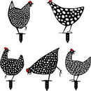 TDR - 5 delige decoratieve acryl kip silhouetten voor tuin