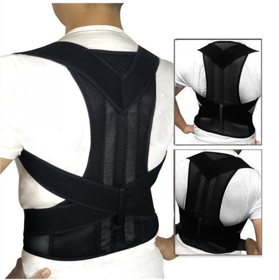 TDR - Houding Correctie Brace - Fysio - Postuur Corrector - Rug Band / Schouder Band - Brace voor rechte rug - Zwart - Maat M