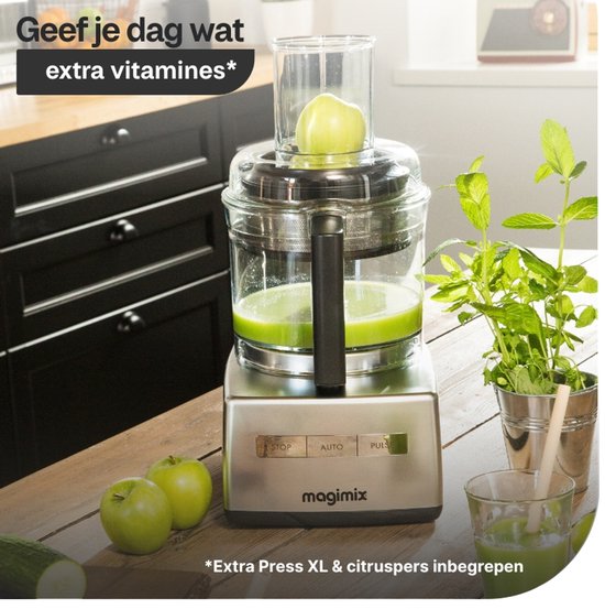Magimix CS 5200 XL Premium Foodprocessor - Keukenmachine met Sapcentrifuge - Glimmend Chroom
