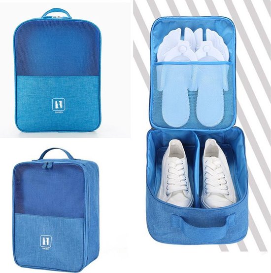 TDR - schoenen opbergtas - multifunctionele - draagbare opslag - schoenentas -Geschikt tot schoenmaat45.5- Lichtblauw