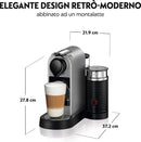 Krups Nespresso Citiz & Milk XN761B - Koffiecupmachine - Zilver - Met Melkopschuimer - Compact - Retro Design