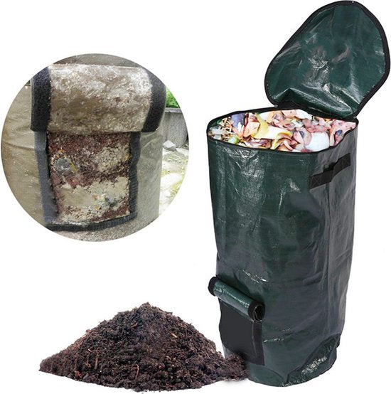TDR-compostzak met grote capaciteit voor tuin - 45 x 45 x 80 cm - 162 Liter - donkergroen