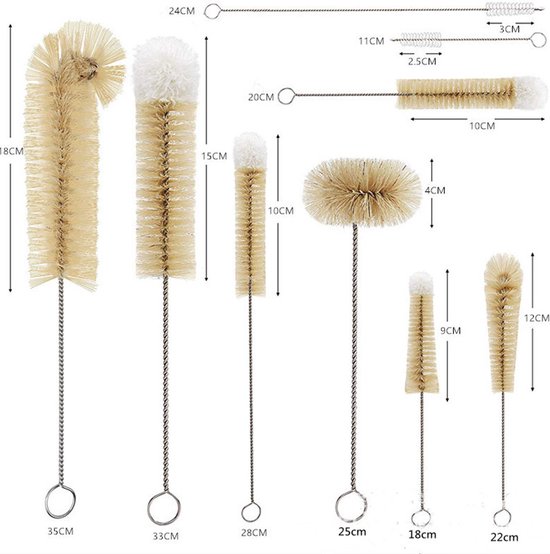 9-delige Luxe Flessenborstelset voor Volledige Reiniging