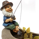 Charmante Vissende Tuinkabouter voor Uw Bloempot- Handgeschilderd Hars Beeldje voor Binnen- en Buitendecoratie