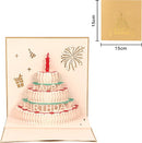 creatieve 3D-verjaardagskaart met opname-, licht- en kaarseffecten-Feestelijke Cadeaukaart - Unieke Beleving - 15x15cm