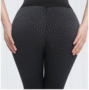 Yogabroek -Sport legging- honingraatontwerp - Hoog getailleerd -Zwart - Maat L