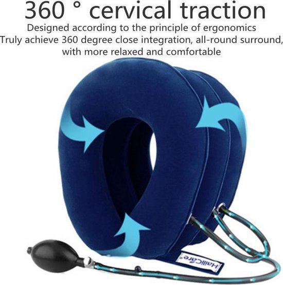 TDR - Anti nekpijn kussen | Nekkussen | Reiskussen | Verlicht nek en schouderpijn | Neksteun | Nek stretcher | Zacht fleece | Cervicaal nektractie kussen | Nek brace | Luxe | Ergonomisch