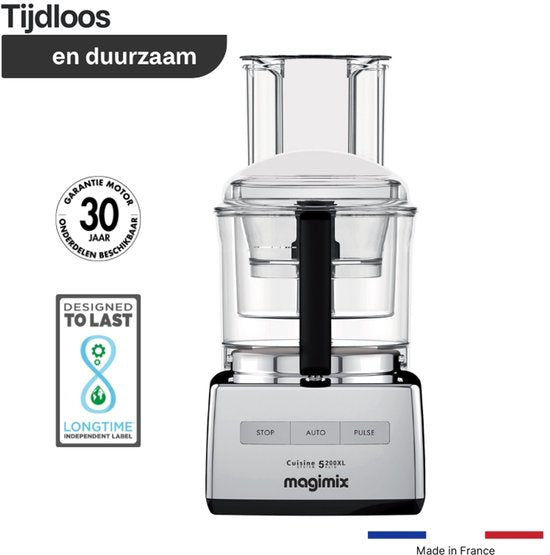 Magimix CS 5200 XL Premium Foodprocessor - Keukenmachine met Sapcentrifuge - Glimmend Chroom