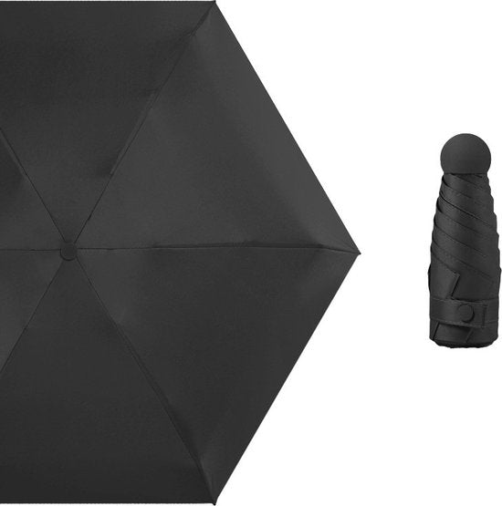 TDR--Opvouwbare Paraplu -Windproof-Zonbescherming Anti-Uv UPF50 + met gratis Reisetui-zwart
