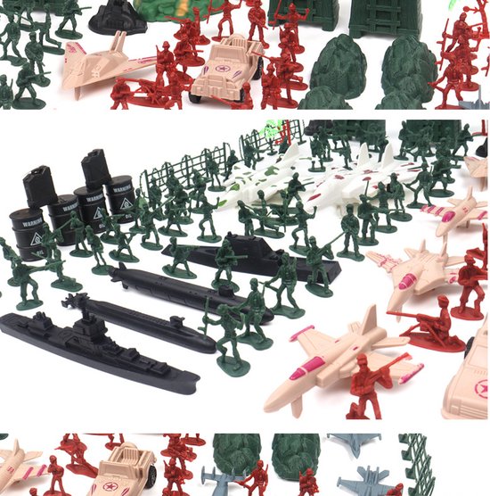 305 stuks Militaire Basisfiguren Set-soldaten speelgoed-Inclusief Militaire auto's, vliegtuigen , gebouwen en onderzeeboten