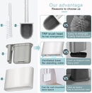 2x Antibacteriële Siliconen WC-borstel Set met Houder - Grij