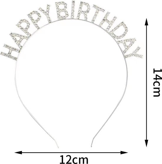 Merkloos Tiara-Sjerp 'Birthday Queen' Zilver