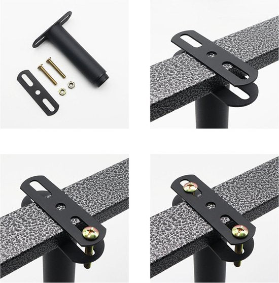 Set van 4 Verstelbare Metalen Meubelpoten - Zwart (8-13 cm)