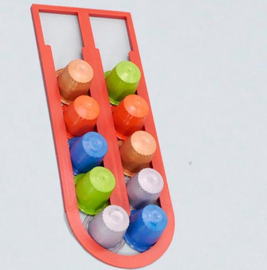Koffiecapsules Opbergrek - Geschikt voor 12 Capsules Rood