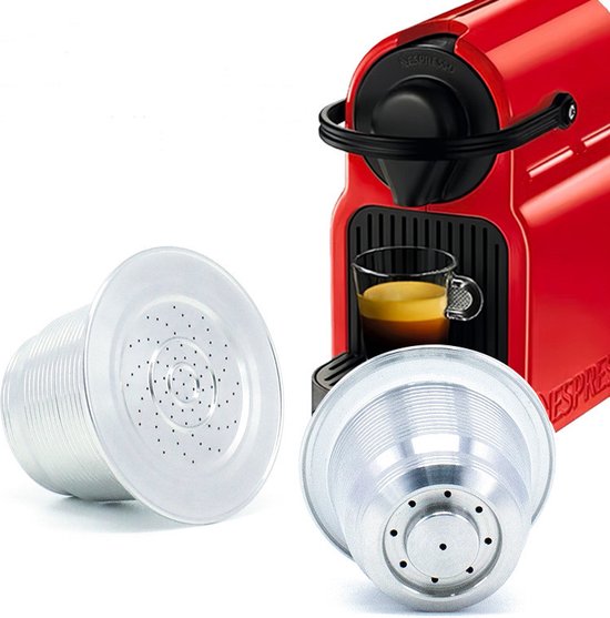 5 delige Herbruikbare RVS Nespresso Capsule Set met Tamper,