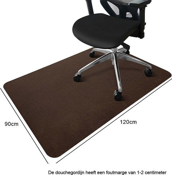 Bureaustoel Mat met Antislip onderzijde- vloerbeschermer -90*120 CM-bruin