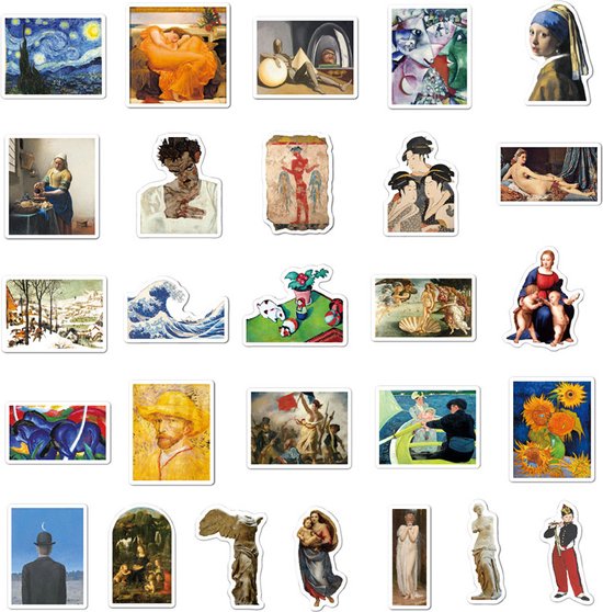 104 olieverf kunst graffiti stickers -Stickers voor laptop,koffers,koelkasten, kleerkasten, muren-watertight en weerbestendig
