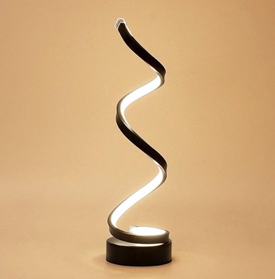 Dimbare LED Tafellamp - Spiraalvormig Design - Zwart