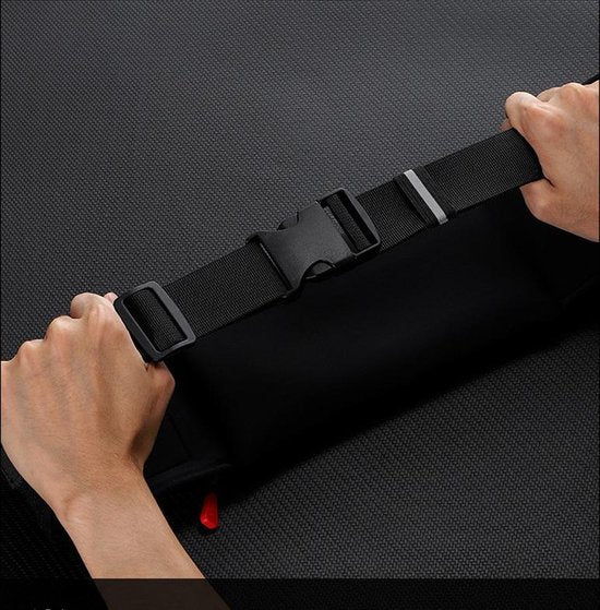 TDR - Heuptasje sport – running belt - Inc. bidon 600ml - verstelbare buideltas 60cm to 102cm - waterafstotend  - Zwart