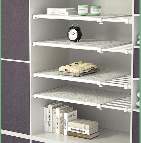 Verstelbaar opbergrek met uitschuifbare separator, kledingka